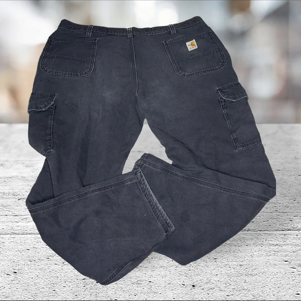 Carhartt Cargo Pants Mens 42x32 Black FR Flame Resistant FRB240-BLK Workwear